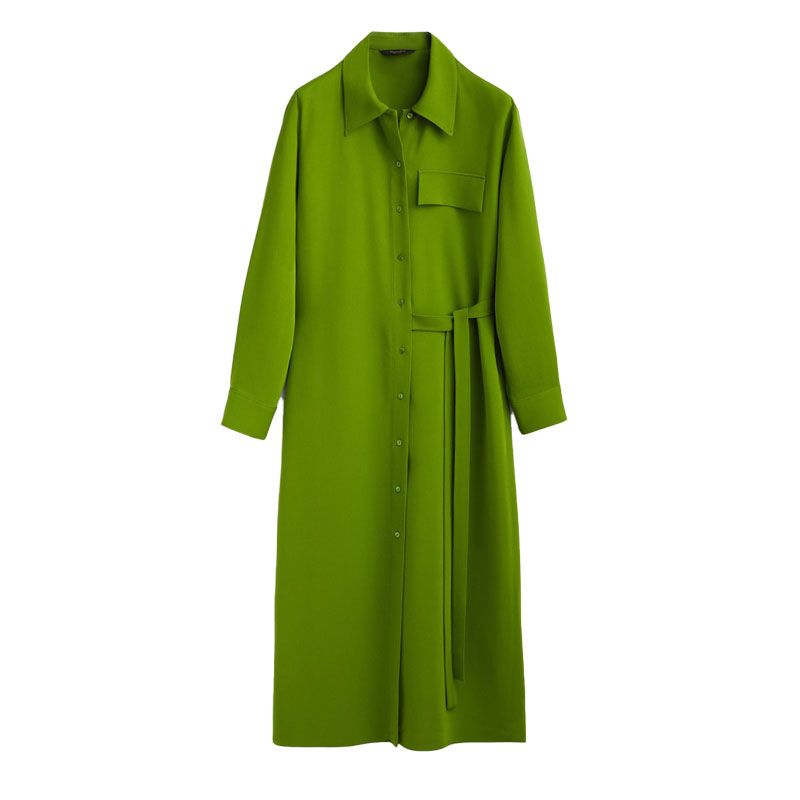 Wiosenne kolekcje, stylizacja, ubrania, moda, kolekcja dla niej, promenada, sukienka, zielona sukienka, damska sukienka, Massimo Dutti