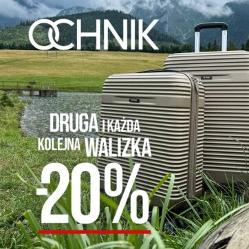 „-20% na drugą i każdą kolejną walizkę”