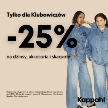 -25% na wszystkie dżinsy, akcesoria i skarpety