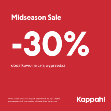 Midseason sale -30% dodatkowo na całą wyprzedaż w Kappahl