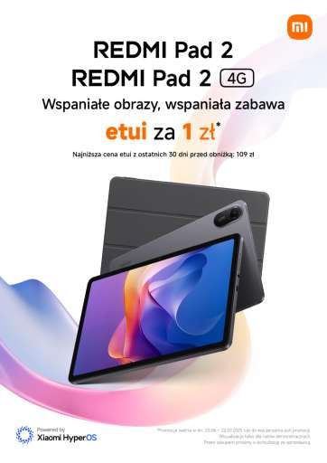 Kup Redmi Pad 2 i wybierz etui za 1zł.